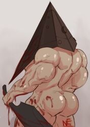 1male ass bara male_only masked muscular muscular_male neofake12 nude pyramid_head silent_hill solo solo_focus thick_thighs