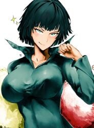 1girls areola_bulge arm_up big_breasts black_hair blush breasts coat colored curvy curvy_body curvy_figure cute dress female female_focus female_only front_view fubuki_(one-punch_man) large_breasts looking_at_viewer medium_hair midriff nipple_bulge odyssey_21 one-punch_man seductive seductive_eyes seductive_look seductive_mouth seductive_smile see-through see-through_clothing shine short_hair smile smiling smiling_at_viewer smirk solo solo_female solo_focus tight_clothes tight_clothing tight_fit toned toned_female voluptuous