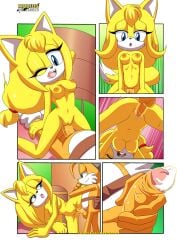 balls bbmbbf breasts comic comic_page condom cowgirl_position cum cum_in_condom female male male/female mobius_unleashed nude palcomix penis pussy sega sex sexy_boom_(comic) sonic_(series) sonic_boom sonic_the_hedgehog_(series) tails vaginal_penetration vaginal_sex zooey_the_fox