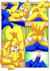 anal anal_sex anus ass balls bbmbbf breasts comic comic_page condom cowgirl_position cum cum_in_condom female male male/female mobius_unleashed nude palcomix penis pussy sega sex sexy_boom_(comic) sonic_(series) sonic_boom sonic_the_hedgehog sonic_the_hedgehog_(series) vaginal_penetration vaginal_sex zooey_the_fox