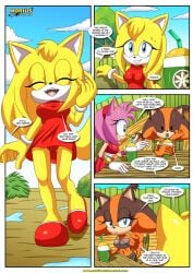 amy_rose amy_rose_(boom) bbmbbf comic comic_page female female_only mobius_unleashed palcomix sega sexy_boom_(comic) sonic_(series) sonic_boom sonic_the_hedgehog_(series) sticks_the_badger sticks_the_jungle_badger zooey_the_fox