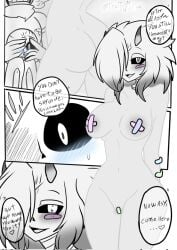 1girls 2boys 2d anthro asylum bandage comic english_text female fruitynsfw humanoid male rule_63 sans self_harm_scars tagme talking text undertale undertale_(series) undertale_au undertale_fanfiction