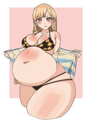 1girls bbw big_belly big_breasts bikini blonde_hair chubby curvy eiosios fat fat_woman female female_only gyaru kitagawa_marin looking_at_viewer red_eyes solo sono_bisque_doll_wa_koi_wo_suru tagme taking_clothes_off tanned_skin thick thick_thighs voluptuous wide_hips