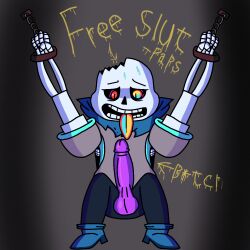 ahegao alternative_universe au chains cock dick dustswap dusttrust dusttrust_sans lightsaber_dick male male_only penis penis_out purple_penis sans sans_au solo solo_male swapdust tied_hands tongue tongue_out underswap underswap_sans undertale_au