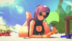 1girls 3d alternate_breast_size beach big_breasts brown_hair busty cleavage cleavage_cutout crab feet female female_only fuck-me_shirt heterochromia indrick_[artist] large_breasts leotard long_hair looking_at_viewer neo_(rwby) pink_hair pose posing rwby sensual smile solo sunglasses the_pose thick_thighs thighs tinted_eyewear