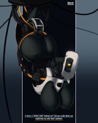 1girls ass big_ass big_breasts breasts butt color colored glados hanging_breasts huge_ass huge_breasts limbless mitiz-art no_arms no_legs one-eyed portal_(series) robot robotic solo solo_female text