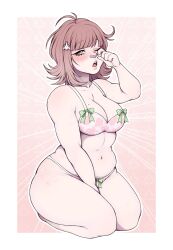 2022 bikini bikini_bottom bikini_top chubby chubby_female cleavage danganronpa danganronpa_2:_goodbye_despair large_breasts nanami_chiaki octentai_(artist) straight_hair