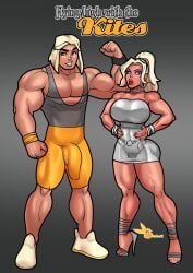 1boy 1girls 2021 big_penis blue_eyes bulge high_heels hoop_earrings kiera_kite magnus_kite mother_and_son muscular muscular_female muscular_male open_toe_shoes penis platinum_blonde_hair ponytail rabies-t-lagomorph sizeland slutwr1ter stiletto_heels tight_clothing very_high_heels