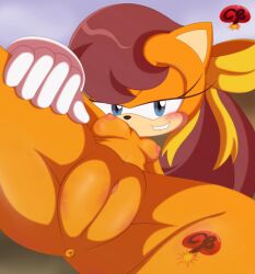 1girls anthro anus ass biting_lip black_nose blue_eyes breasts brown_hair cat_ears catgirl domestic_cat feline female female_only front_view furry gloves ladybomber ladycherrybomba long_hair looking_at_viewer naked narrowed_eyes nipples nude orange_body orange_fur orange_skin pussy sega small_breasts sonic_(series) sonic_the_hedgehog_(series) sonic_x-treme spread_anus spread_ass spread_butt spread_pussy tiara_boobowski video_games