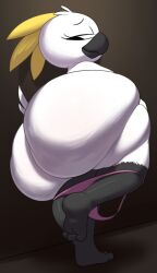 avian bird bottomless bubble_butt chell_chip chip_(chipchell) chipchell chubby completely_nude fat_ass huge_butt panties panties_down tagme topless