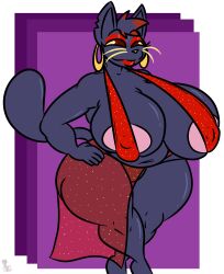 1girls anthro big_ass big_breasts big_butt black_fur breasts daphne_dress dress female female_only furry hourglass_figure huge_ass huge_breasts kingretrokirby mae_borowski mammal mammal_humanoid night_in_the_woods red_eyes tagme