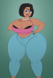 1girls aged_up big_ass big_breasts danny_phantom earrings hand_on_hip hyper_bimbo jeans latina midriff milf nickelodeon paulina_sanchez pearl_necklace purple_eyeshadow ring saturnxart solo thick_thighs wide_hips