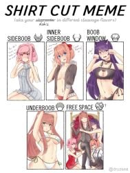 4girls doki_doki_literature_club female female_only monika_(doki_doki_literature_club) multiple_girls natsuki_(doki_doki_literature_club) raionart sayori_(doki_doki_literature_club) shirt_cut_meme tagme virgin_killer_sweater yuri_(doki_doki_literature_club)