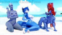 16:9 2022 3d 3d_(artwork) absurd_res alien alien_humanoid all_fours anthro areola asari ass beach big_breasts bioware blender_(software) blue_areola blue_body blue_fur blue_hair blue_nipples blue_skin breast_squish breasts canid canine crouching detailed_background digital_media_(artwork) erect_nipples eye_patch eyewear female fish fox fuckgirl fur group hair hi_res huge_filesize humanoid krystal liara_t'soni looking_at_viewer lying mammal marine mass_effect nintendo nipples nude on_side outside presenting presenting_hindquarters raedainfossa red_hair sand sea seaside sky smile squish star_fox toby_fox trio undertale_(series) undyne undyne_(wo262) video_games warfare_machine water watermark widescreen