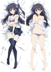 1girls artist_request black_hair blue_eyes eyes eyes_open eyes_opened female female_only females_only grey_eyes hair juuou_mujin_no_fafnir mononobe_mitsuki panties purple_panties tagme violet_panties