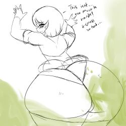 1boy against_wall big_ass big_butt fart fart_cloud fart_fetish farting femboy gasper_vladi girly high_school_dxd looking_back male_focus male_only melissaalli panties pointy_ears rear_view short_hair sketch text thick_thighs trap uncolored