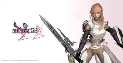 3d armor bottomless devonsniegowski94 eclair_farron female female_focus female_only final_fantasy final_fantasy_xiii final_fantasy_xiii-2 hourglass_figure long_hair pink_hair pose posing pussy solo tagme thick_thighs vagina wide_hips