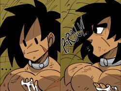 blank_stare broly broly_(dragon_ball_super) comic comic_page cum cum_in_hand dragon_ball jamvcr looking_over male_focus male_only solo solo_male