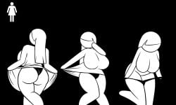 1girls ass bathroom_gender_symbol big_ass big_breasts black_background dress_lift faceless_female female harvestman_here large_breasts lifted_by_self long_hair panties panty_pull pictogirls_(harvestman) pictogram pulled_by_self restroom_sign simple_background stripping toilet_symbol undressing white_(harvestman) white_hair white_skin