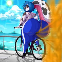 anthro ass big_ass bike bloated blush bunny fart fart_cloud fart_fetish farting female furry gassy looking_at_viewer looking_back looking_over_shoulder milf okifetish okioppai smelly sportswear thick_ass thick_thighs workout_clothes