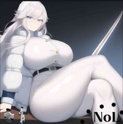 1girls ai_generated ass big_breasts breasts clothed female notooflegacy pale_skin reference_image roblox roblox_avatar robloxian tagme thick_ass thick_thighs thighs white_clothing white_hair youtube youtuber