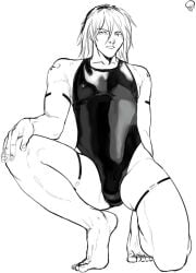 crotch feminine_male latex latex_clothing long_hair male_only metal_gear_solid raiden raiden_(metal_gear) swimsuit thighs venera787