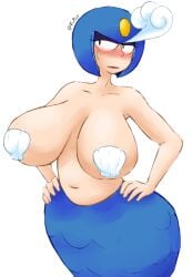 color edit fupoo huge_breasts mega_man mega_man(classic) mermaid shell_bikini splash_woman tagme ucnsfw