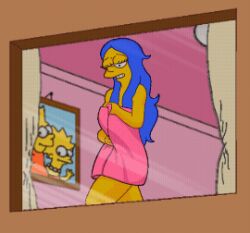 1girls animated animated_gif big_breasts breasts female female_only flashing gif hair_down loop marge_simpson nipples nude solo tagme the_simpsons unknown_artist