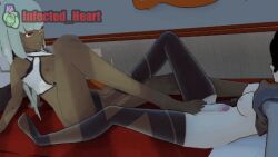 1futa 1girls 3d animated emerald_sustrai female female_footjob foot_fetish footjob footjob_with_legwear footjob_with_one_foot futa_on_female futanari infected_heart leggings ruby_rose rwby