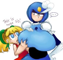 breast_grab color edit fupoo huge_breasts mega_man mega_man(classic) roll sisters splash_woman tagme ucnsfw