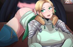 1boy 2girls alternate_breast_size ass bare_thighs bent_over big_ass big_breasts blonde_hair breasts byleth_(fire_emblem) byleth_(fire_emblem)_(male) censored clothed_sex curvy edelgard_von_hresvelg female female_focus fire_emblem fire_emblem:_three_houses green_eyes grimmelkin ingrid_brandl_galatea large_breasts looking_back male multiple_girls nintendo on_table open_mouth post-timeskip sex short_hair smile solo_focus straight table table_sex thick_thighs thigh_boots thighs vaginal_penetration voluptuous voyeur voyeurism