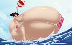 1girls ass ball beach beach_ball big_ass big_breasts bikini breasts breasts_bigger_than_body breasts_bigger_than_head breasts_bigger_than_torso colossal_breasts enormous_ass enormous_breasts eri-chan_(zdemian) giant_breasts gigantic_breasts huge_ass huge_breasts hyper hyper_breasts massive_breasts short_hair striped_bikini tagme thick_thighs too_big too_big_to_move water zdemian