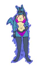 alternate_version_available anthro bikini jizzstainedfabric lucario pokemon pokemon_(species) pokemon_species solo solo_female solo_focus tagme