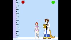 1boy 1girls animated duo expansion female flash giantess growth jackurai large_breasts light-skinned_female light_skin male mini_giantess mp4 no_sound tagme video