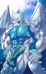 abs anthro anthrofied balls ballsack bara body_hair bottomless bottomless_male cold_snapdragon_(pv2) cold_snapdragon_(pvz) completely_nude completely_nude_male cum cum_drip dragon dragon_horns dragon_humanoid electronic_arts erect_nipples erect_penis erection fur gay horns humanoid humanoid_genitalia humanoid_penis male male_only muscular muscular_anthro muscular_male ninjagreen99 nipples nude nude_male pecs pectorals penis penis_out plant plant_humanoid plantie plants_vs_zombies veiny veiny_penis wings