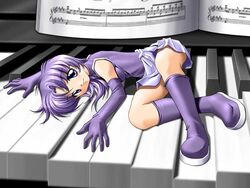 long_hair minigirl original piano purple_eyes purple_hair source_request tsukinami_yuu