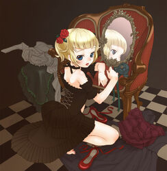 corset dress gothic gothic_lolita inuburo lolita_fashion mirror