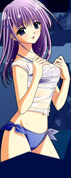 bikini blue_eyes nishimata_aoi panties purple_hair side-tie_bikini side-tie_panties swimsuit underwear