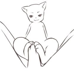 animated aogami cat feline foot_fetish footjob gay human human_on_anthro interspecies male male_pov nude penis pov uncut