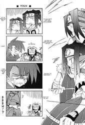 4koma comic dori_(utawarerumono) english_text gura_(utawarerumono) hakuoro hard_translated highres meme monochrome oboro_(utawarerumono) tears translated utawarerumono