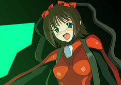 a1 amami_haruka clothing cosplay crossover female female_only flat_chest human idolmaster idolmaster_xenoglossia neon_genesis_evangelion parody plugsuit small_breasts solo