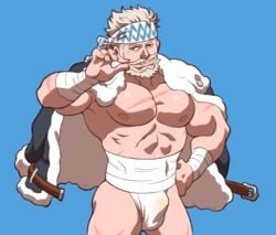 41raco bandana bara beard bulge flaccid granblue_fantasy kirupi male male_only mature_male muscle shirako solo solo_male soriz white_hair