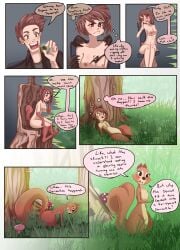 2019 absurd_res acorn anthro blush breasts clothing colored comic dialogue digital_drawing_(artwork) digital_media_(artwork) digitigrade female feral food forest fruit fungus fur fur_growth furry gender_transformation growth hi_res human human_to_feral humor loss_of_dexterity loss_of_speech male mammal mtf_transformation mushroom nipples nude nut_(fruit) plant plantigrade plantigrade_to_digtigrade profanity railgun04_(artist) reality_change reality_warping rodent sciurid sequence shrinking shrinking_breast size_transformation solo species_transformation speech_bubble tail tail_growth text thought_bubble transformation transformation_sequence tree tree_squirrel wardrobe_malfunction