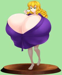 1girls bathrobe big_breasts breasts_bigger_than_body breasts_bigger_than_head breasts_bigger_than_torso cup enormous_breasts eris_(saburox) gigantic_breasts huge_breasts hyper hyper_breasts long_hair massive_breasts overflowing_breasts saburox tagme transparent_background