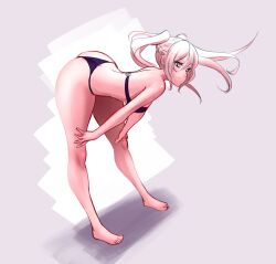 alternate_costume ass bent_over bikini female female_only fire_emblem fire_emblem_awakening fire_emblem_heroes jaxartdump large_ass nintendo official_alternate_costume purple_bikini purple_swimsuit robin_(female)_(summer)_(fire_emblem) robin_(fire_emblem) robin_(fire_emblem)_(female) solo swimsuit white_hair