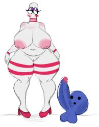 absurd_res animate_inanimate areola big_areola big_breasts big_nipples blue_penis blush bowling_ball bowling_pin breasts cumlord cumlord_(artist) duo eyelashes eyeshadow female fuckable_pin genitals hand_on_hip hi_res high_heels horny_blue_bowlingball huge_areola huge_breasts huge_nipples humanoid inverted_nipples just_coffee looking_aside makeup male markings meme navel nipples nude penis pink_areola pink_nipples pink_pussy purple_eyeshadow pussy red_high_heels red_stripes simple_background slightly_chubby striped_markings stripes thick_thighs vein veiny_penis white_background white_body wide_hips wyer_bowling wyer_bowling_(meme)