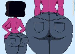 1girls big_ass big_butt cartoon_network celebration denim garnet_(steven_universe) gem_(species) gem_fusion jeans steven_universe tagme whalewarrior123z