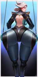 1girls badcompzero big_ass big_breasts bubble_ass bubble_butt camille_ferros cyborg female female_focus female_only league_of_legends looking_at_viewer looking_back looking_back_at_viewer riot_games thick_thighs video_games