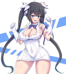 big_breasts blue_eyes dungeon_ni_deai_wo_motomeru_no_wa_machigatteiru_darou_ka female hestia_(danmachi) tagme volk_(bo-tan)