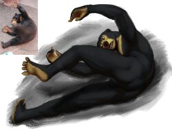 absurd_res anthro hi_res humanoid male mamau_(mamaubear) mamaubear mammal redraw solo sun_bear ursid ursine